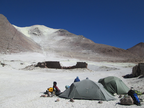 Camp at 5200m on Aucanquilcha
