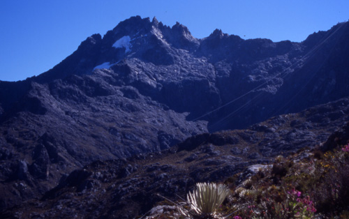 Pico Bolivar north face from the walk up El Toro