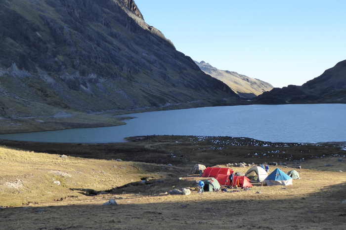 Campsite in the Cordillera Real. 