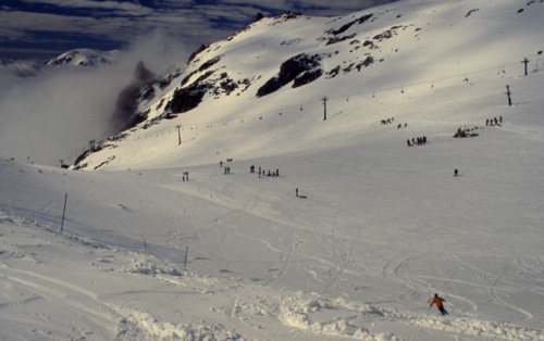 Skiing at Cerro Catedral resort near Bariloche.