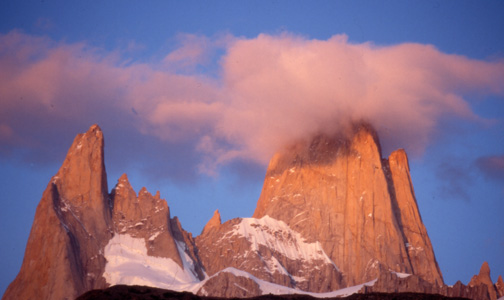 Fitzroy at sunrise from above Chalten