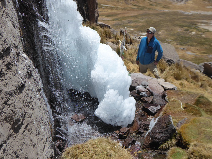 At the source of the mighty Amazon river, 5200m on the north side of Nevado Mismi, Peru. 