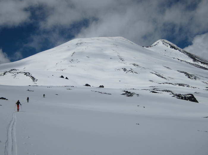 Skiing on Volcan Casablanca, Chile. 