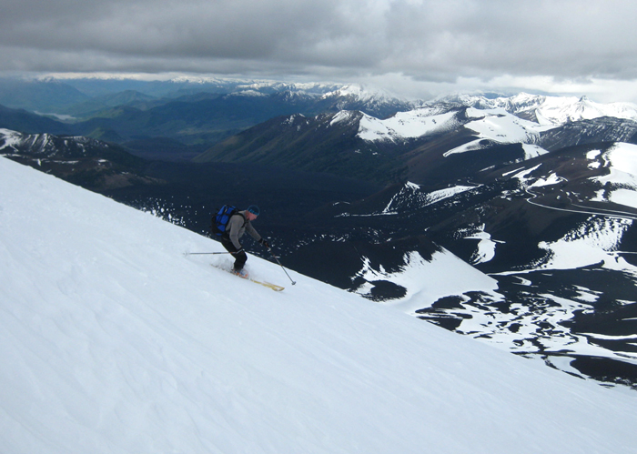 Skiing on Volcan Lonquimay. 