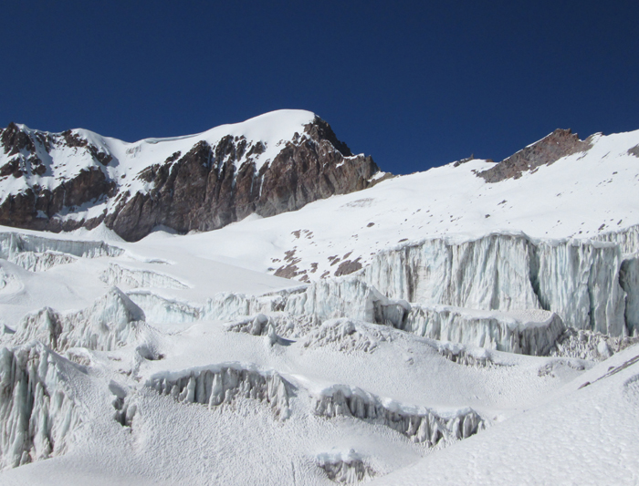 Solimana summit form the lower glacier.