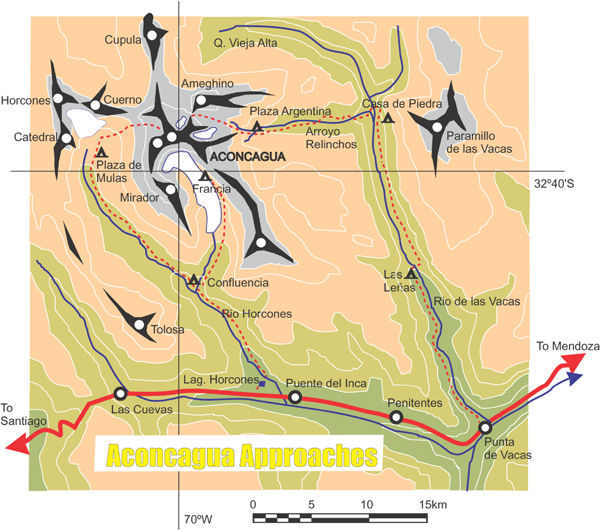 Map of Aconcagua