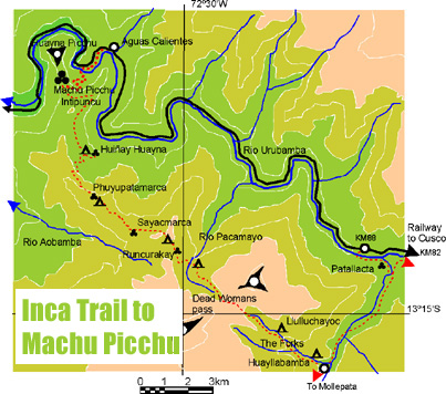 Inca Trail Trekking Map