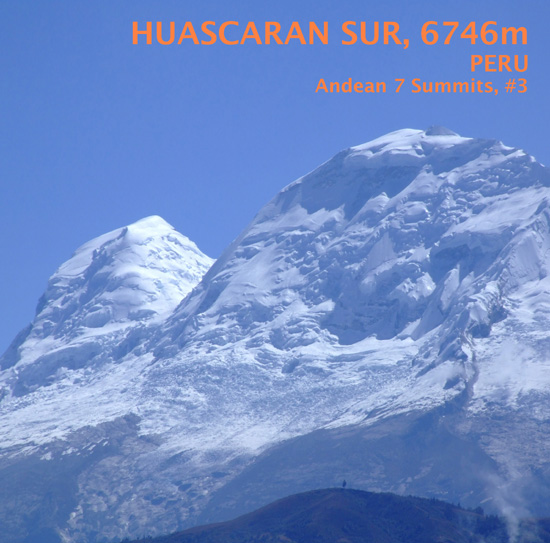 Huascaran Sur, the highest peak in Peru and in the tropics. 