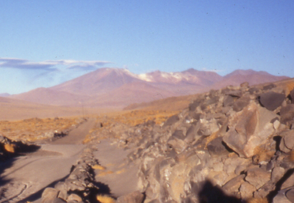 Apagado is in the distance from the road above the Ojo de San Pedro