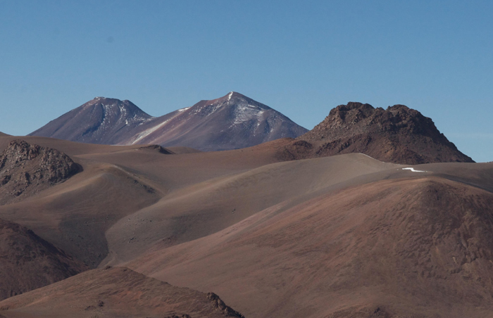 Corona summit cone (on the right) form near the summit of Lascar volcano. 