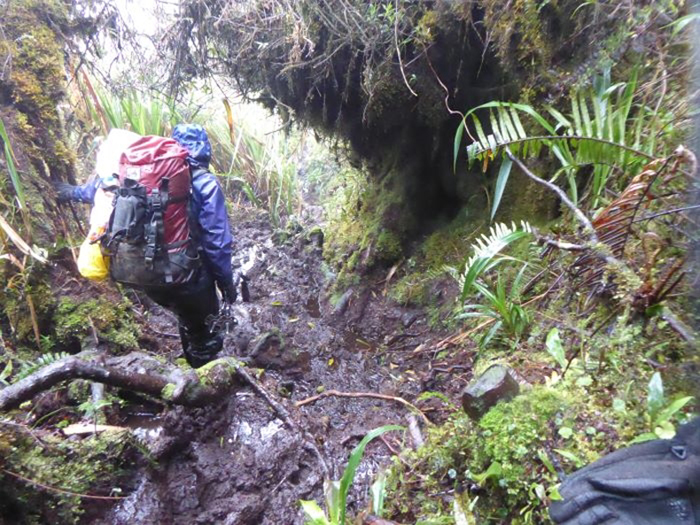 Typical conditions at 3200m on the appraoch to the southern peak.