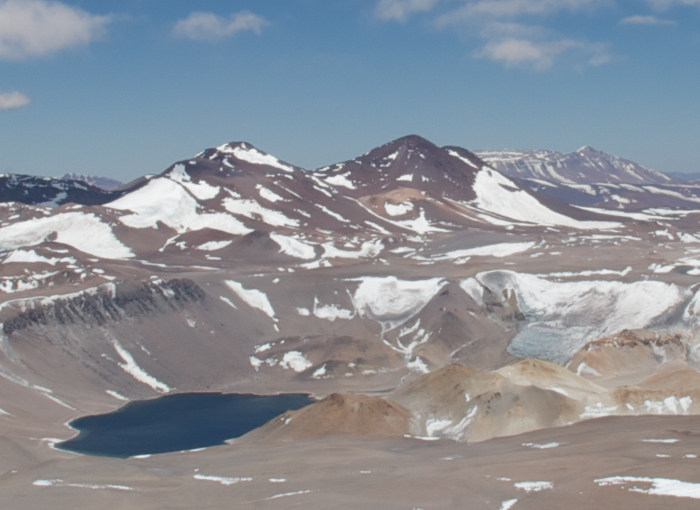 Jotabeche form the east, with tthe Caldera dle Inca and the twin peaks of Gemelos in the foreground. 