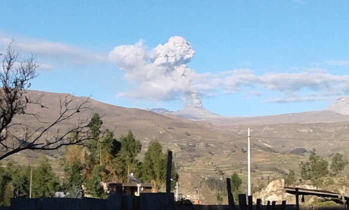 Sabancaya, 5976m, erupting in 2017. 