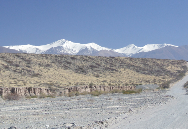 Quemado (on the left) and Cienaga from north of the wee town of Cachi. 