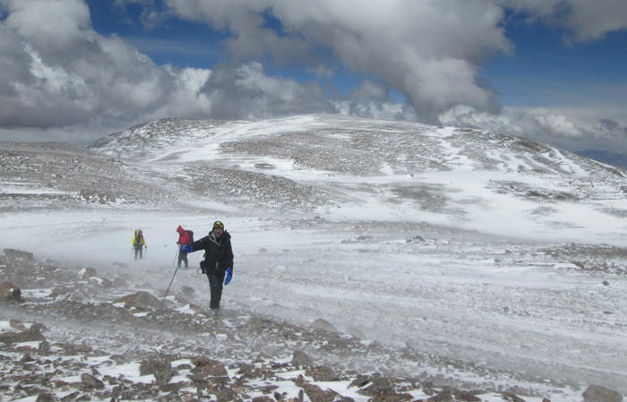 The south summit of Laguna Blanca from just below the main summit. 