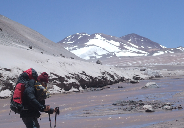 The twin peaks of Los Gemelos form the southeast.