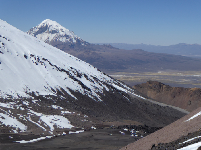 Sajama from the north slopes of Parinacota. 
