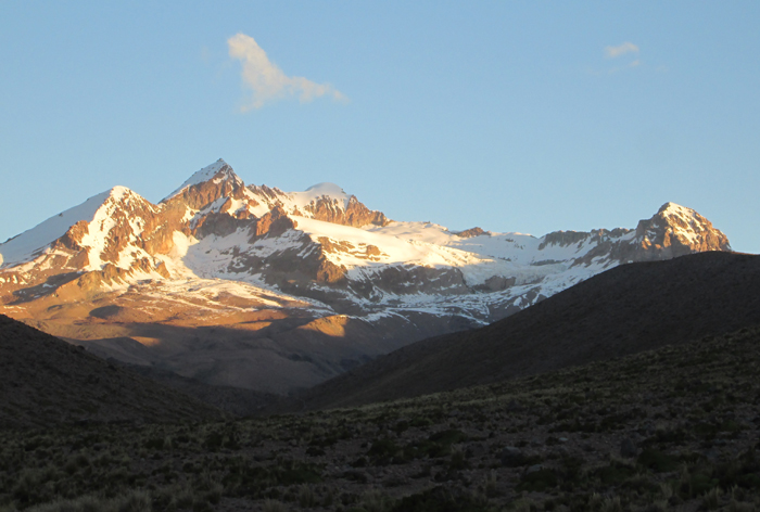 Solimana from the north at sunset. 