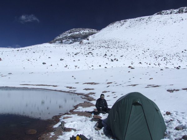 High camp at 6000m on Tres Cruces in 2009.