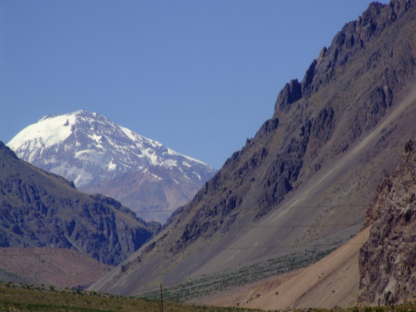 The Argentine side of Tupungato from Punta de Vacas to the north.