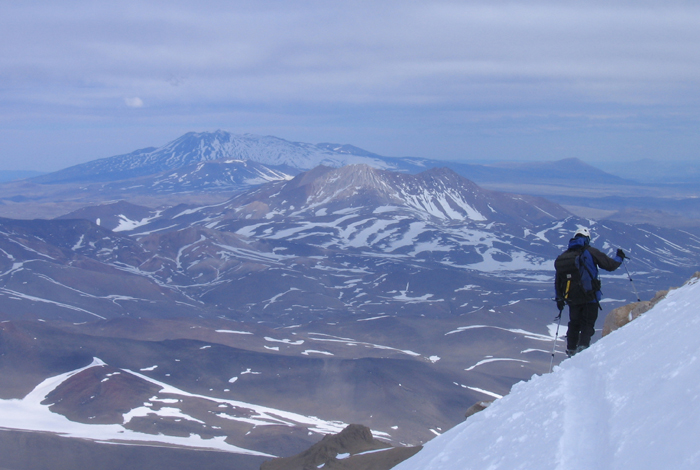 Volcan Tromen in the distance, seen from near the summit of Domuyo, October 2006. Pictures courtesy of David Roberts.