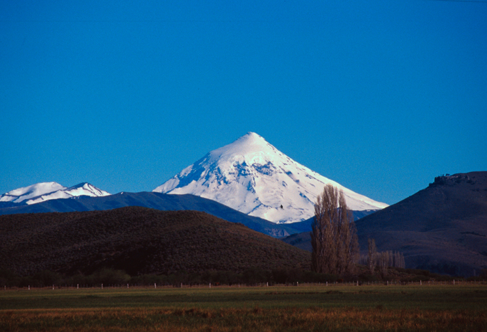 Volcan Lanin from the east in spring.