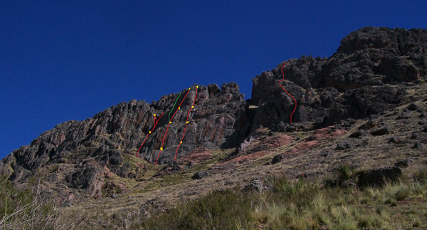 Aguila rock climbing area at Penas, Bolivia