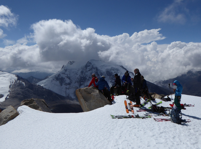 On the summit of Janco Huyo, Cordillera real, Bolivia.