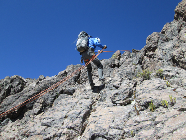 Abseiling down off Condorillo