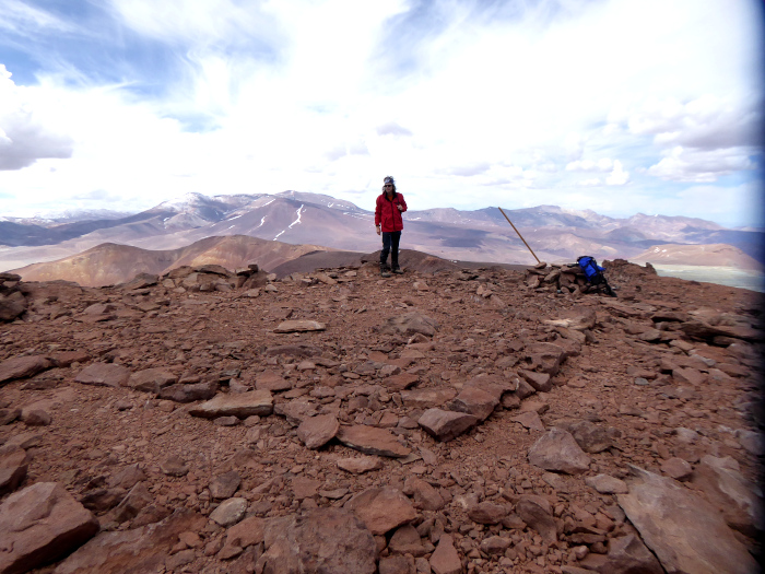 Inca platform on the summit of Cerro de la Laguna. 