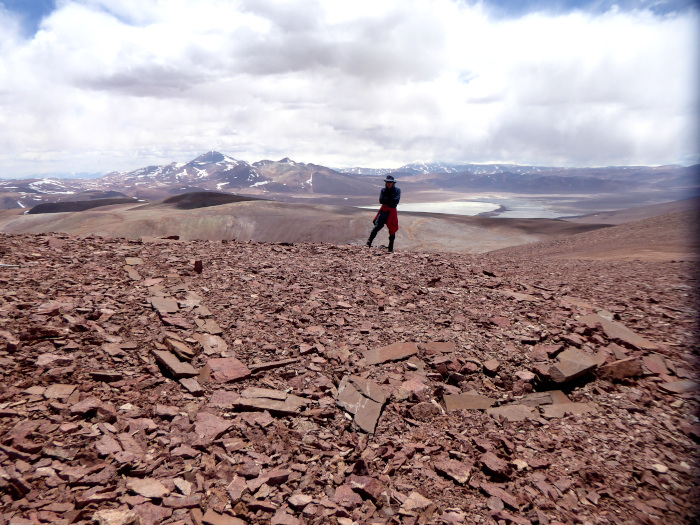 Inca platform on the summit of Cerro Paredones, Copiapo, Chile. 