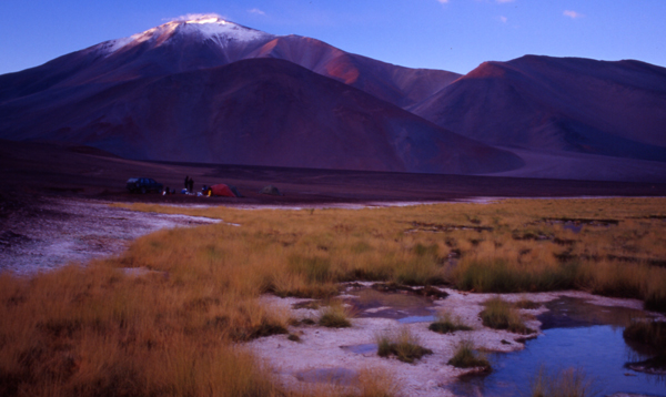 Negro de la Laguna Verde from a campsite by the Laguna Verde