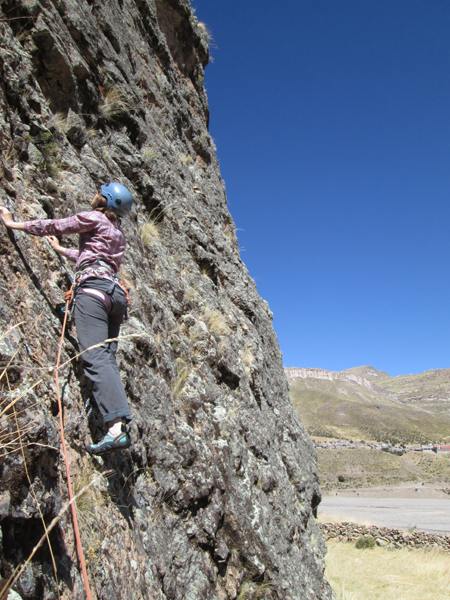 Climbing at Callalli, at 3900m